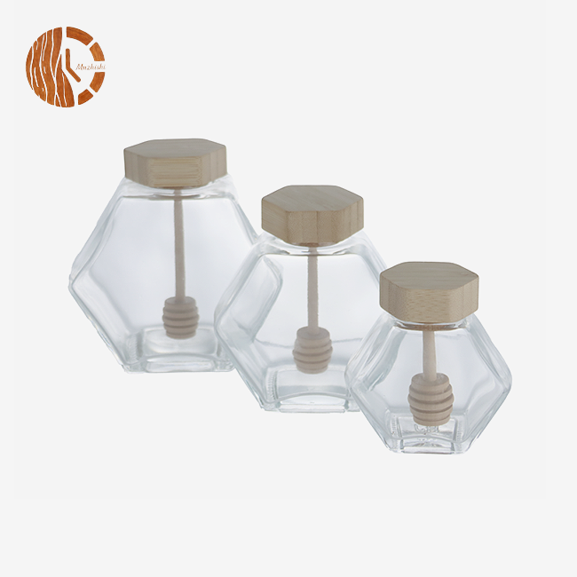 Hexagon Honey Jar Glass